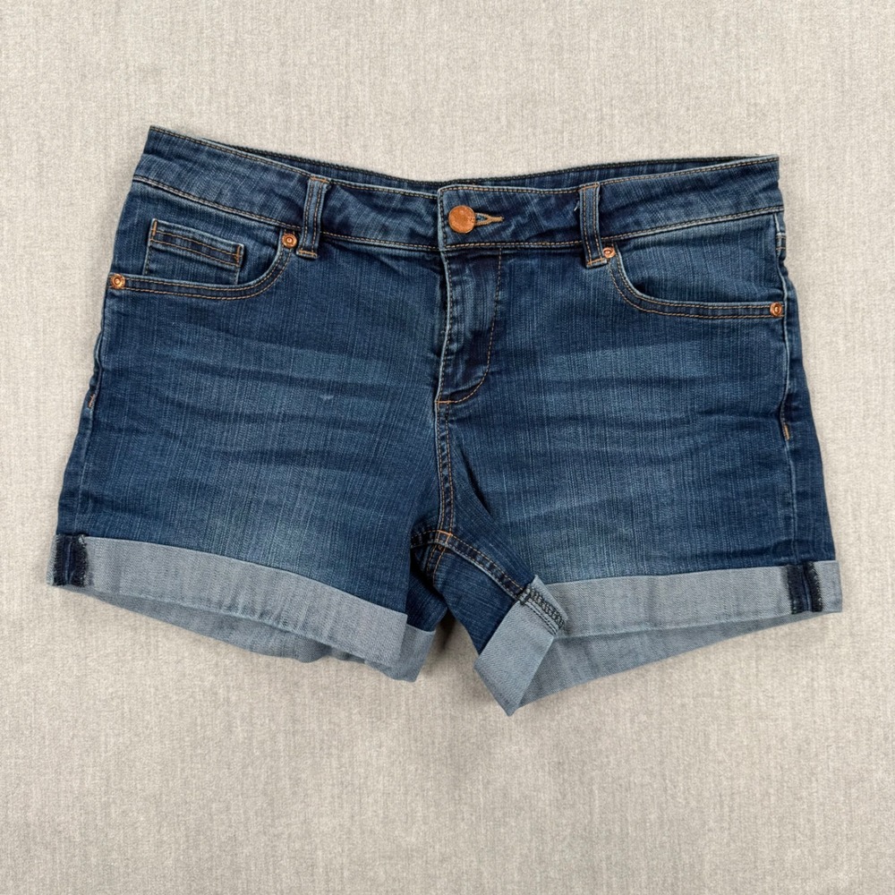 New York & Company‎ Womens Denim Shorts Dark Wash Cuffed Size 6